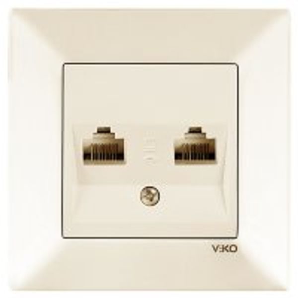 Meridian Beige Two Gang Data Socket (2xCAT5) image 1