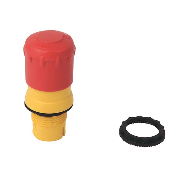 Push Button, Twist to Release, 30mm Red Mushroom Head, Plastic image 1