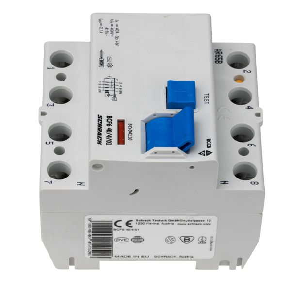 Residual current circuit breaker 40A, 4-p,100mA,type AC,6kA image 7