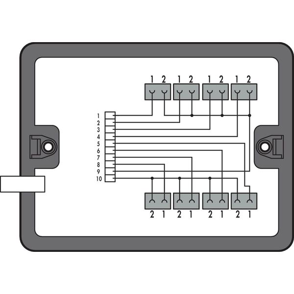 Distribution box supply cable entry 8 outputs black image 1