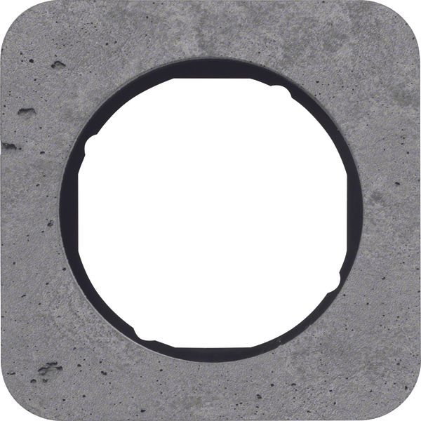 Frame 1gang, R.1, grey/black glossy, grd. concrete image 1