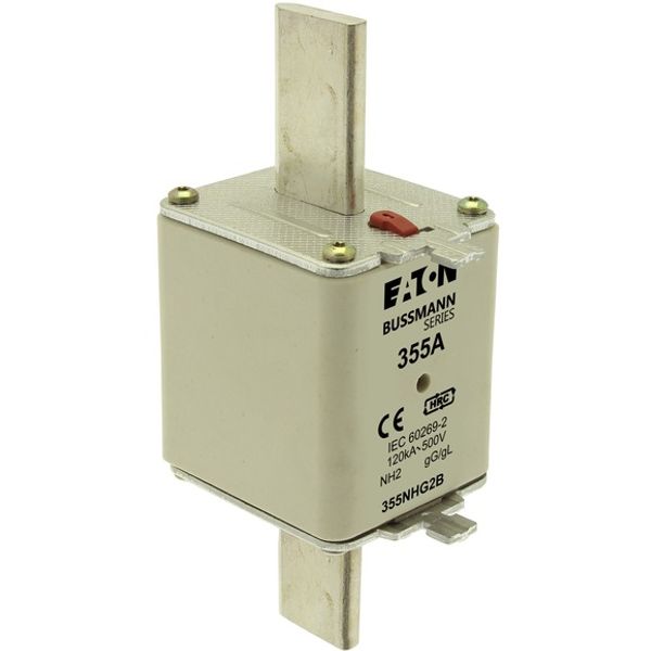 Fuse-link, LV, 355 A, AC 500 V, NH2, gL/gG, IEC, dual indicator, live gripping lugs image 5