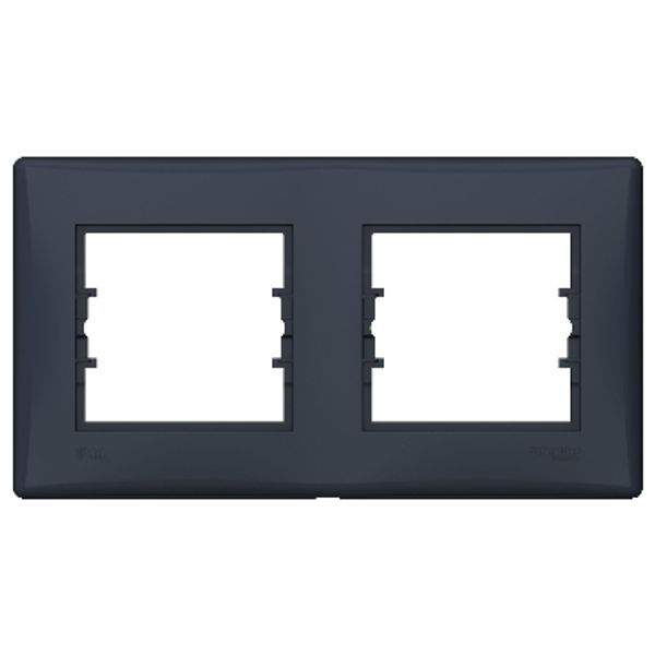 Sedna 2-gang horizontal IP44 frame graphite image 1