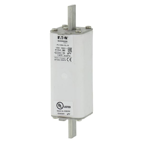 Fuse-link, high speed, 125 A, DC 1500 V, 1XL, 51 x 189 mm, gPV, IEC, UL, with indicator image 6