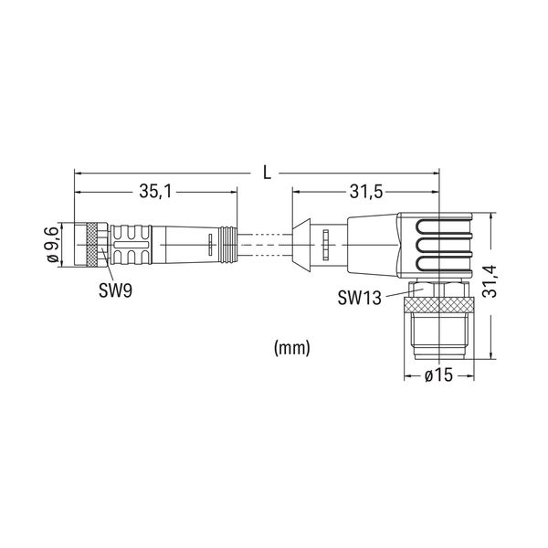 Sensor/Actuator cable M8 socket straight M12A plug angled image 5