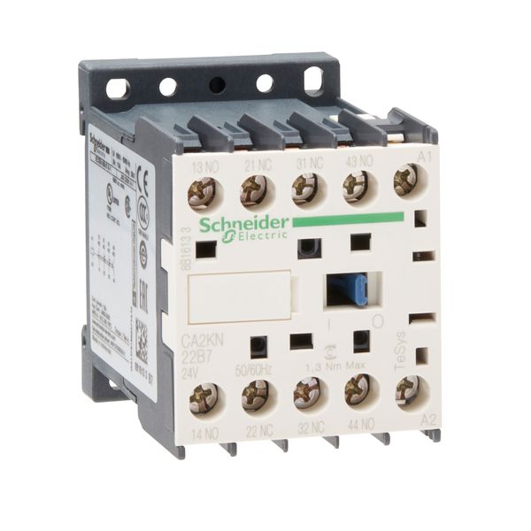 TeSys K control relay, 2NO/2NC, 690V, 24V AC standard coil image 1