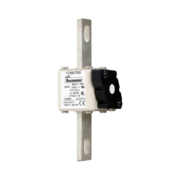 Fuse-link, high speed, 200 A, AC 690 V, compact size 1, 45 x 59 x 148 mm, aR, IEC, UL, single indicator image 4