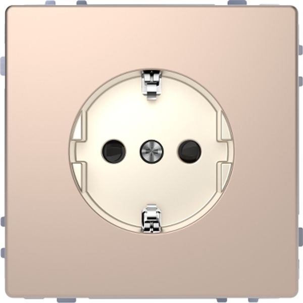 SCHUKO socket-outlet, shutter, screwl. term., champagne metallic, System Design image 2