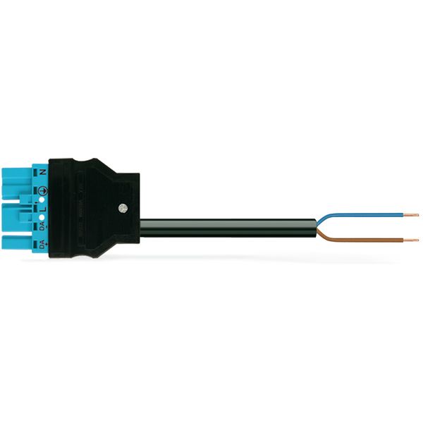 Snap-in plug with direct ground contact 3-pole black image 1