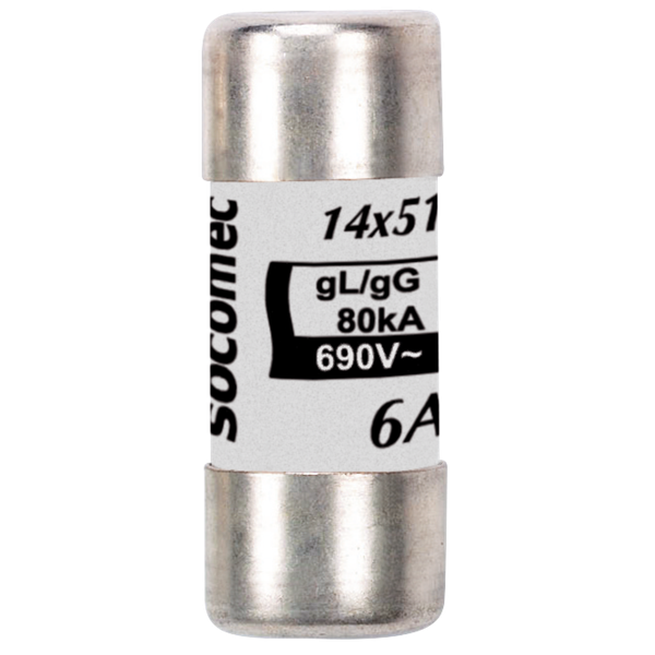 Cylindrical fuse gG type 10A 690Vac size 14x51 with striker image 1