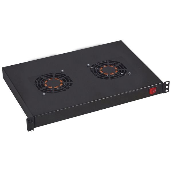 Ventilation shelf 19 inches 1U for enclosures with 4 fans depth 300mm image 2