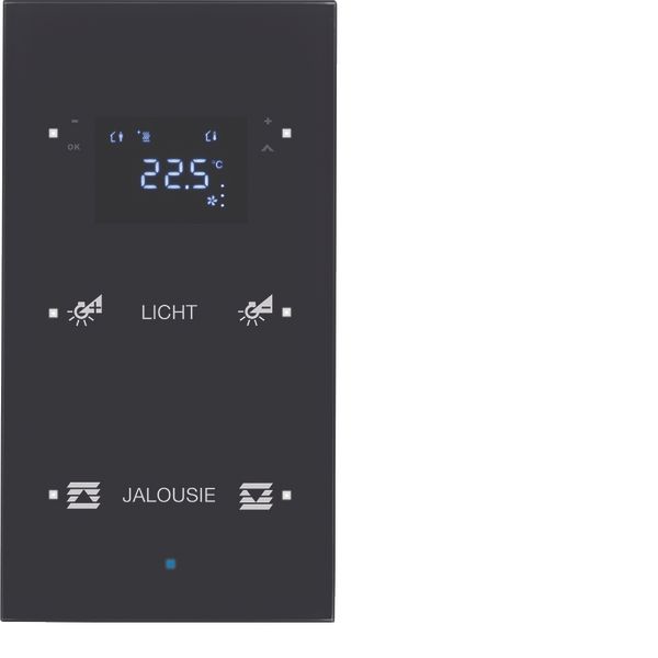 KNX glass sensor 2g thermostat, display, intg bus coupl. , KNX-TS sens image 1