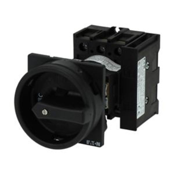 Main switch, P1, 40 A, rear mounting, 3 pole, 1 N/O, 1 N/C, STOP function, With black rotary handle and locking ring, Lockable in the 0 (Off) position image 4