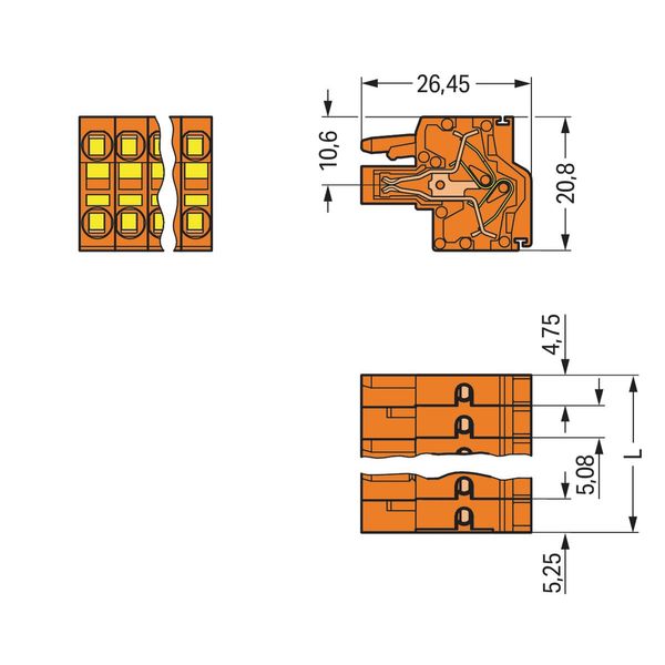 2-conductor female connector Push-in CAGE CLAMP® 2.5 mm² orange image 2