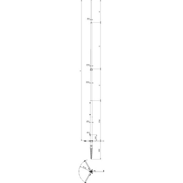 Telesc. lightn. prot. mast 7000mm above ground St/tZn-Al, screw-in fou image 2