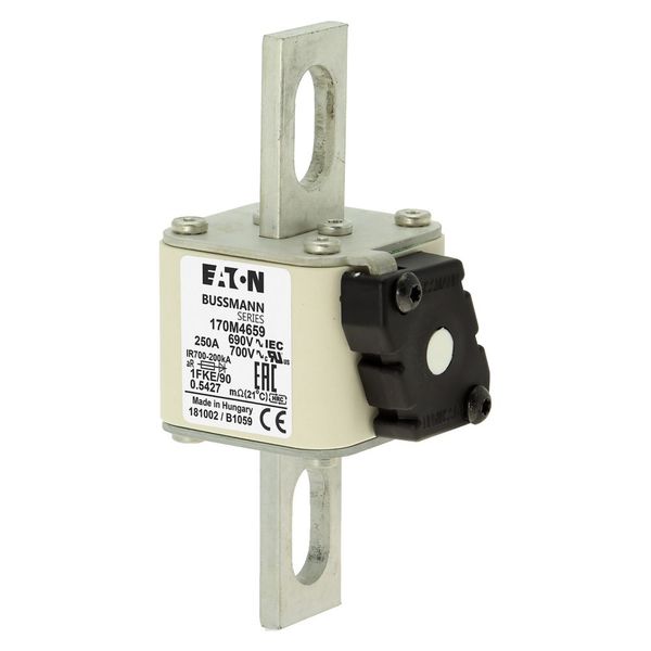 Fuse-link, high speed, 250 A, AC 690 V, size 1, 53 x 69 x 136 mm, aR, IEC, UL, single indicator image 5