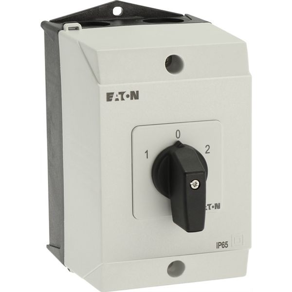 Reversing switches, T3, 32 A, surface mounting, 3 contact unit(s), Contacts: 5, 60 °, maintained, With 0 (Off) position, 1-0-2, Design number 8401 image 12