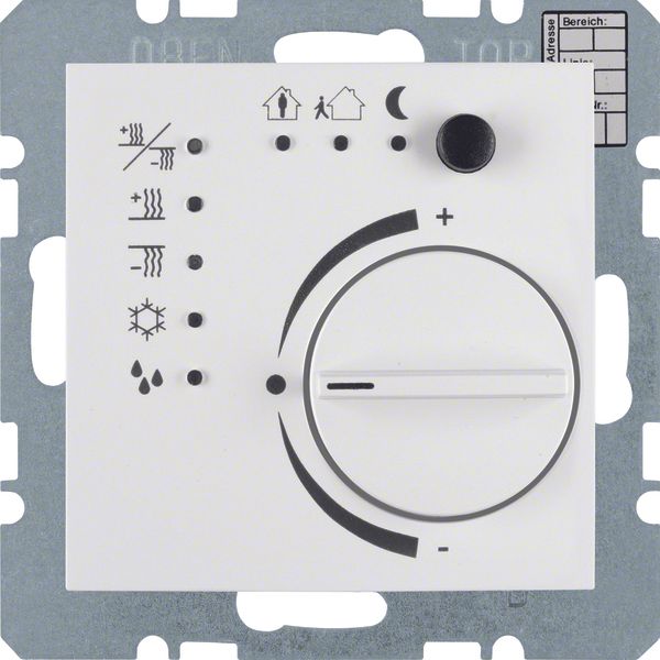 Thermostat with push-button interface, S.1, polar white glossy image 1
