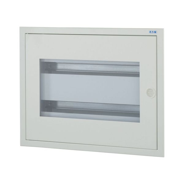 Complete flush-mounted flat distribution board with window, grey, 24 SU per row, 2 rows, type C image 2
