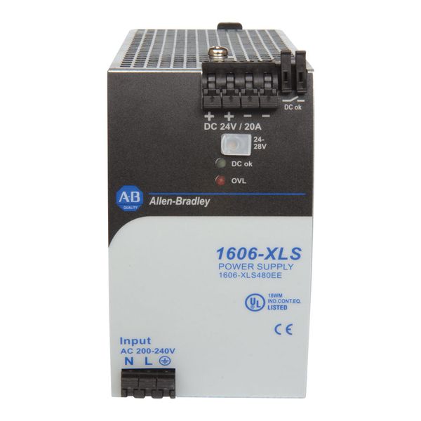 Power Supply, 480W, 24 - 28VDC Output, 20A, 240VAC, 300VDC Input image 1