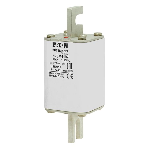 Fuse-link, high speed, 630 A, AC 1100 V, size 1, 53 x 66 x 138 mm, aR, DIN, IEC, single indicator image 6