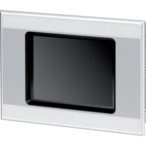 Single touch display, 5,7-inch display, 24 VDC, IR, 640 x 480 pixels, 2x Ethernet, 1x RS232, 1x RS485, 1x CAN, PLC function can be fitted by user image 24