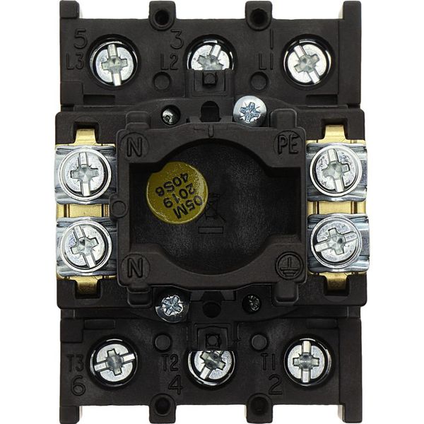 Main switch, P1, 32 A, flush mounting, 3 pole, Emergency switching off function, With red rotary handle and yellow locking ring, Lockable in the 0 (Of image 30