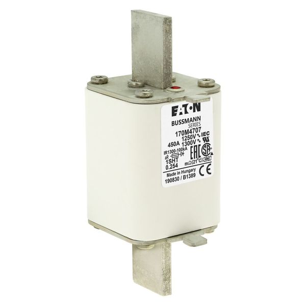 Fuse-link, high speed, 450 A, AC 1250 V, size 1, 53 x 63 x 135 mm, aR, IEC, single indicator image 16