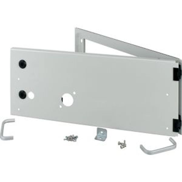 Opening metal front plate for drawer, closed IP55, H=225mm, grey image 2