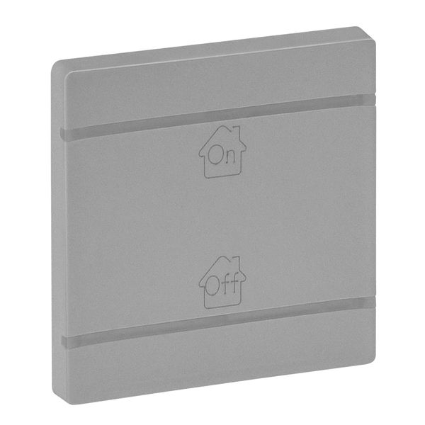 Cover plate Valena Life - GEN/ON/OFF marking - 2 modules - aluminium image 1