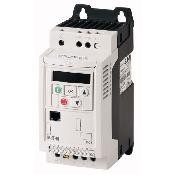 Variable frequency drive, 230 V AC, 3-phase, 30 A, 7.5 kW, IP20/NEMA 0, Radio interference suppression filter, Brake chopper, FS4 image 1