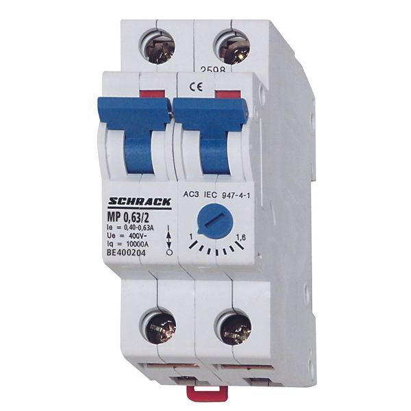 Motor Protection Circuit Breaker, 2-pole, 0.40-0.63A image 1