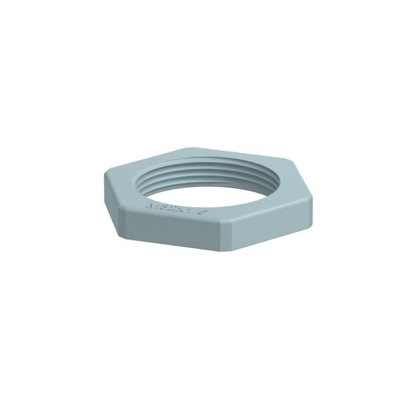 116 M32 SGR PA  Lock nut, M32, silver gray Polyamide image 1