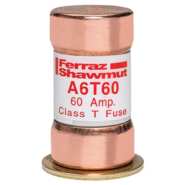 Fuse A6T - Class T - Fast-Acting 600VAC 300VDC 60A Ferrule image 1