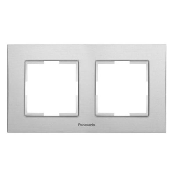 Karre Plus Accessory Aluminium - Silver Two Gang Frame image 1