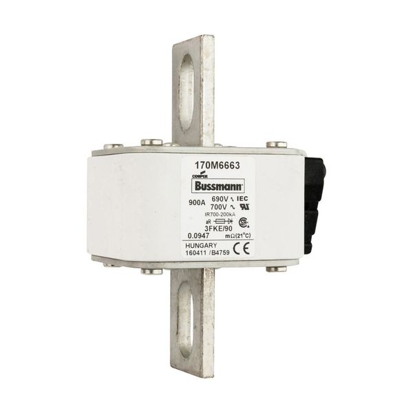 Fuse-link, high speed, 900 A, AC 690 V, size 3, 76 x 92 x 135 mm, aR, IEC, UL, single indicator image 9