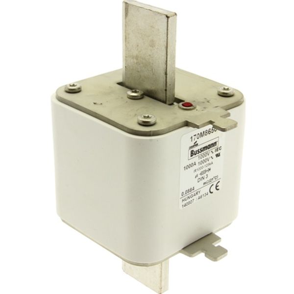 Fuse-link, high speed, 1000 A, AC 1000 V, DIN 3, 90 x 75 x 150 mm, aR, DIN, IEC, single indicator image 4