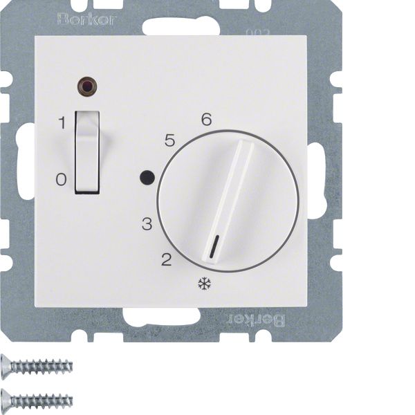 Thermostat, NC contact, centre plate, rocker switch,S.1/B.3/B.7,p.whit image 1