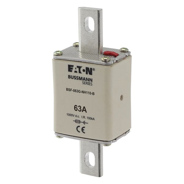 Fuse-link, high speed, 63 A, DC 1000 V, NH1, 40 x 53 x 135 mm, gBat, IEC, bolted connection image 9