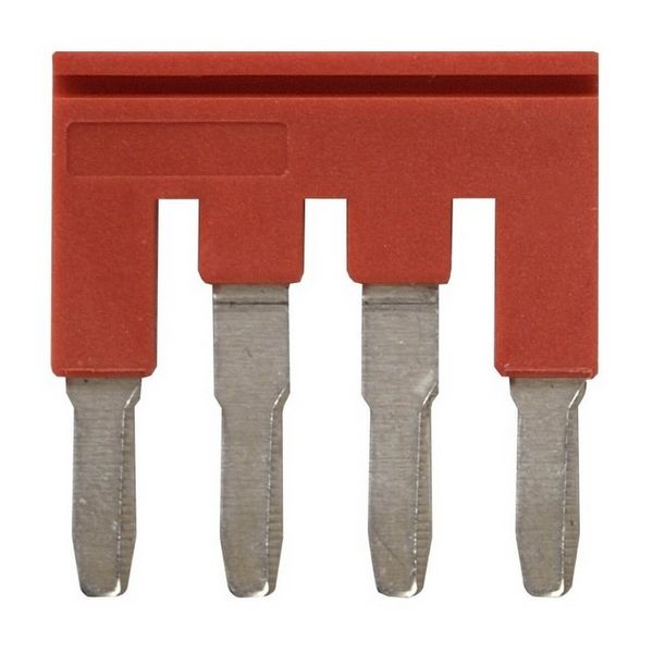Short bar for terminal blocks 4 mm² push-in plus models, 4 poles, red image 2