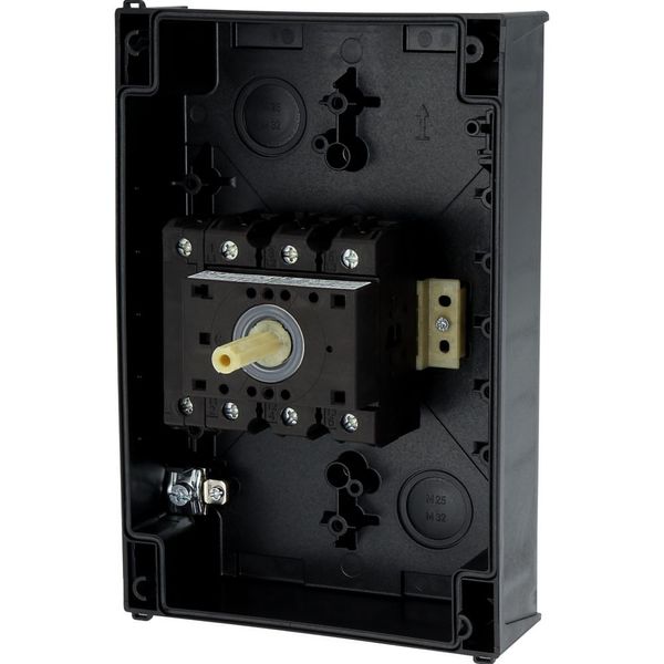 Main switch, P3, 63 A, surface mounting, 3 pole + N, Emergency switching off function, With red rotary handle and yellow locking ring, Lockable in the image 30