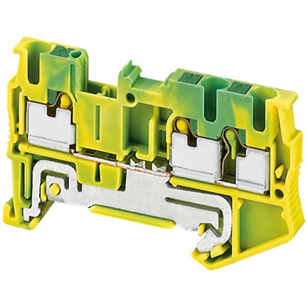 PUSH-IN TERMINAL, PROTECTIVE EARTH, 3 POINTS, 2,5MM², GREEN-YELLOW image 1