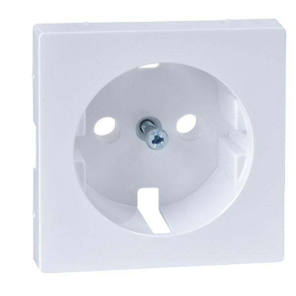 Central plate for SCHUKO socket-outlet insert, active white, glossy, System M image 2