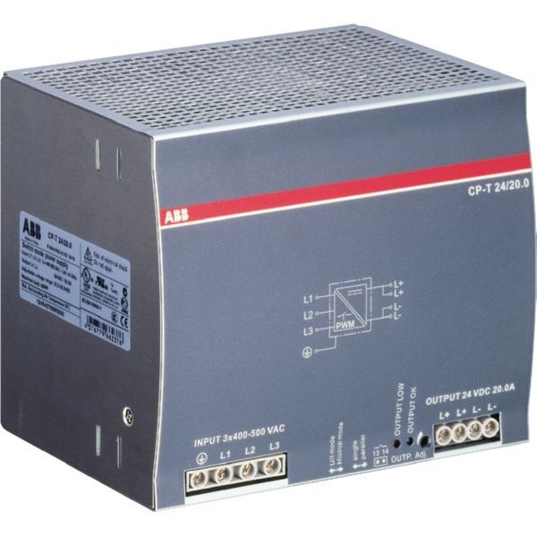 CP-T 24/20.0 Power supply In: 3x400-500VAC Out: 24VDC/20.0A image 1