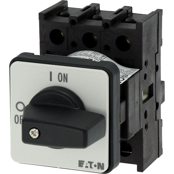 On-Off switch, P1, 25 A, flush mounting, 3 pole, with black thumb grip and front plate image 9