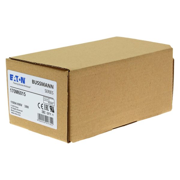 Fuse-link, high speed, 1100 A, AC 690 V, DIN 3, 76 x 76 x 109 mm, aR, DIN, IEC, single indicator image 14