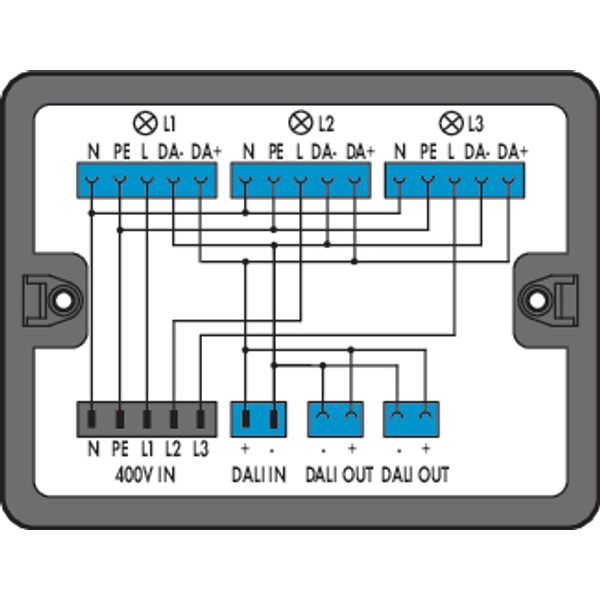Distribution box 400 V + DALI 2 inputs black image 2