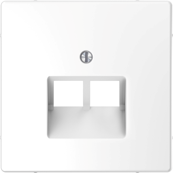 Central plate for RJ45 insert, 2-gang, lotus white, System Design image 2