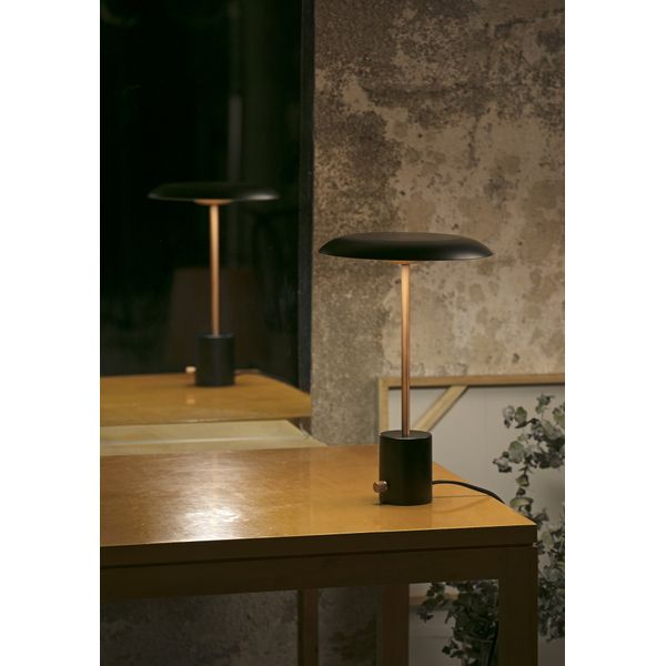 HOSHI LED BLACK AND BRUSHED COPPER TABLE LAMP image 2