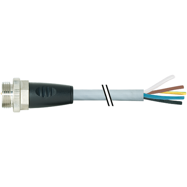 7/8'' male 0° with cable PUR 5x2.5 gy UL/CSA+drag ch. 5m image 1